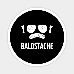 baldstache logo white Magnet